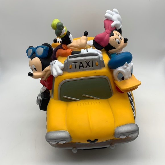 Vintage Disney Mickey Mouse and Friends Fab 5 Taxi Duck Cab Co. Fun Coin Bank - Picture 1 of 12